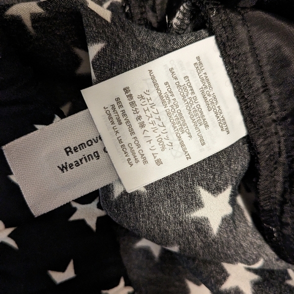 J. Crew Black Star Print Tie Front Pull On Crepe Ankle Length Trousers Office - Picture 10 of 11